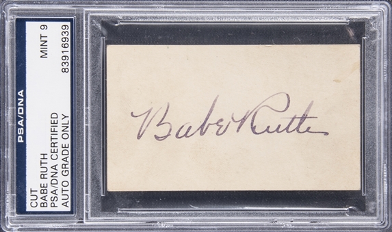 Babe Ruth Signed Cut (PSA/DNA MINT 9)